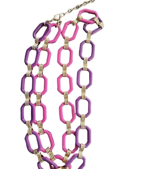 COLDWATER Creek Purple Pink linked Nevklace with Matching Bracelet - Picture 5 of 6